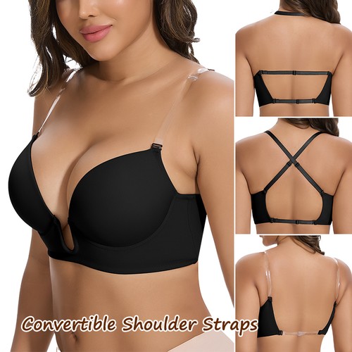 Deep plunge push bra - u,