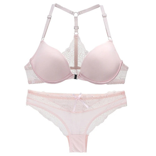 Lace plunge bra set - plunge,