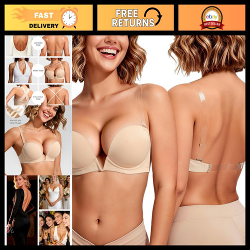 Low back bra with clear - back,